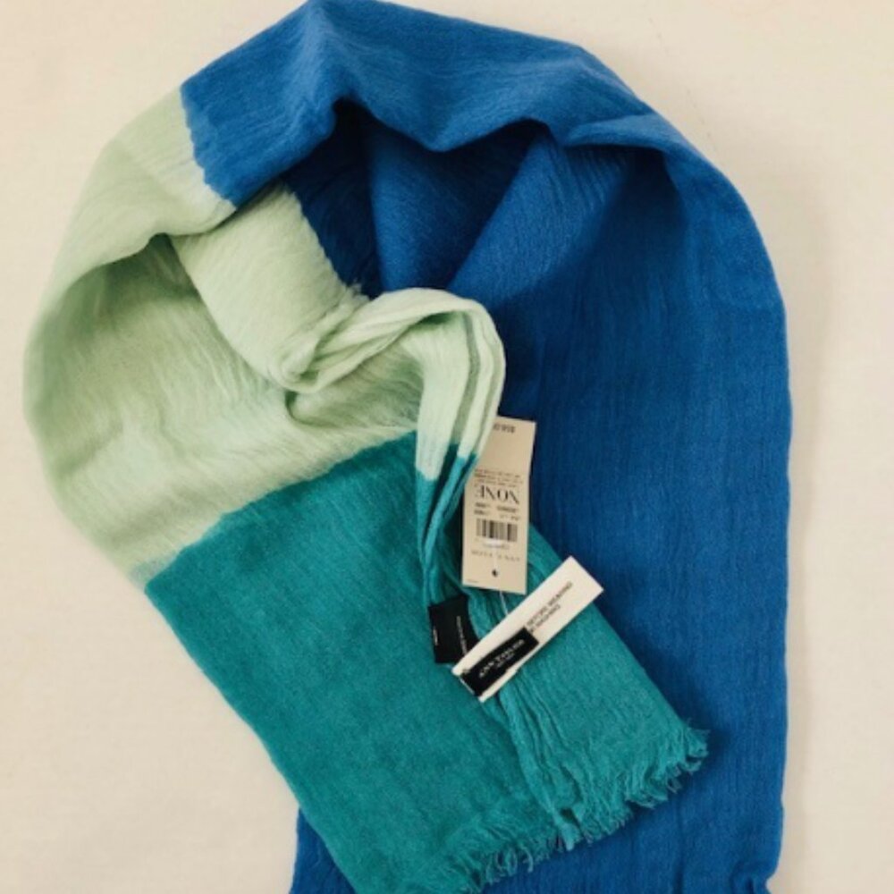 Ann Taylor Blue/Green Stiped Scarf